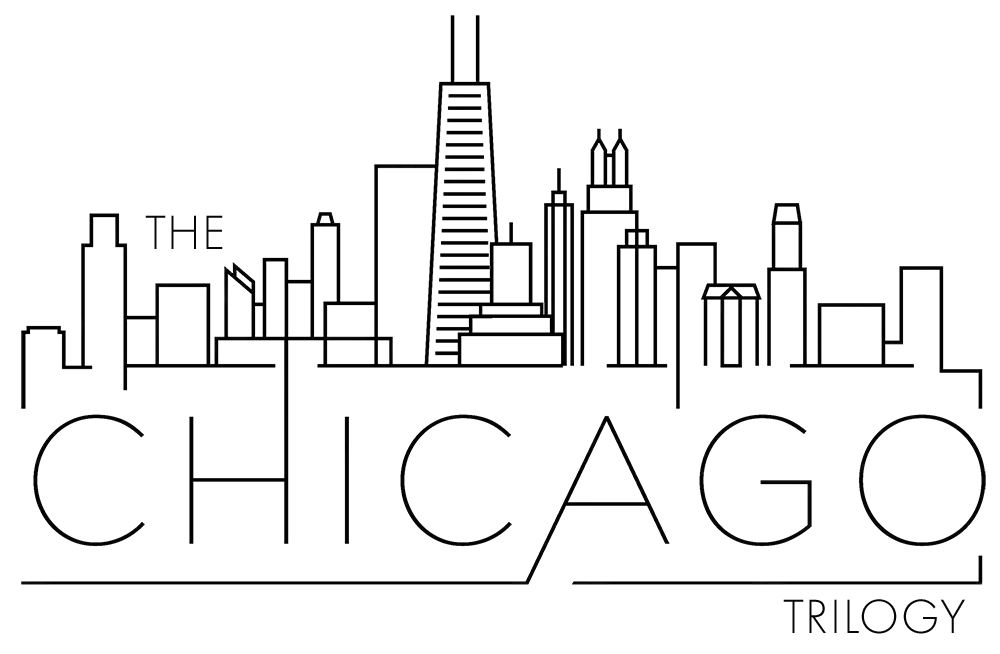 The Chicago Trilogy — logo with Chicago skyline